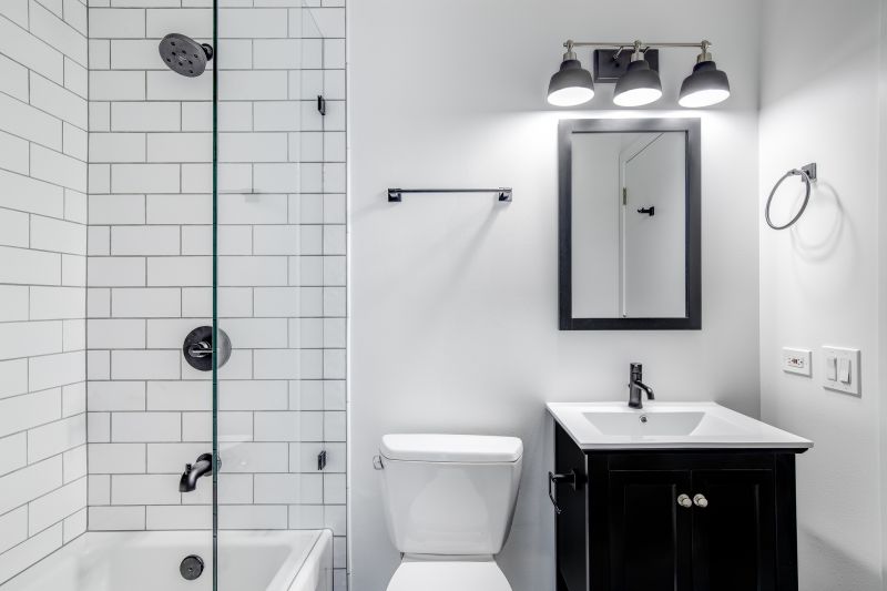 Bathroom with Dark Accents