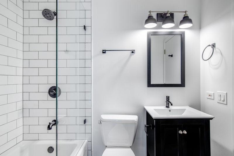 Contemporary Bathroom with Large Tiles